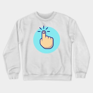 Hand Pointing Cartoon Vector Icon Illustration Crewneck Sweatshirt